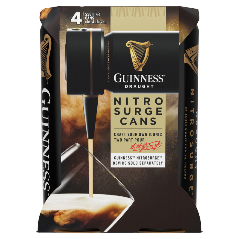 新品・未開封・未使用のGuinness公式 NitroSurgeです！ Guinness Nitrosurge Stout Beer Cans- 24 x 558ml